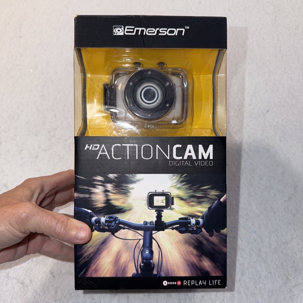 Emerson HD Action Camera DVR W/ Handlebar Mount & Waterproof Helmet Bike Mount